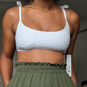 NWT Aqua white bow swim top